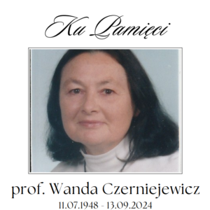 Śmierć Pani prof. Wandy Czerniejewicz.