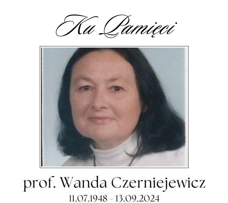 Śmierć Pani prof. Wandy Czerniejewicz.